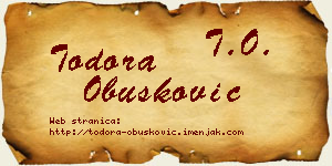 Todora Obušković vizit kartica